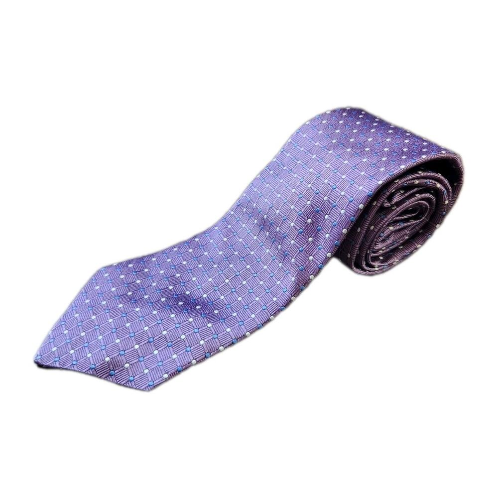 NWT Brooks Brothers 346 Silk Tie Purple Woven Neat Geometric Dot USA